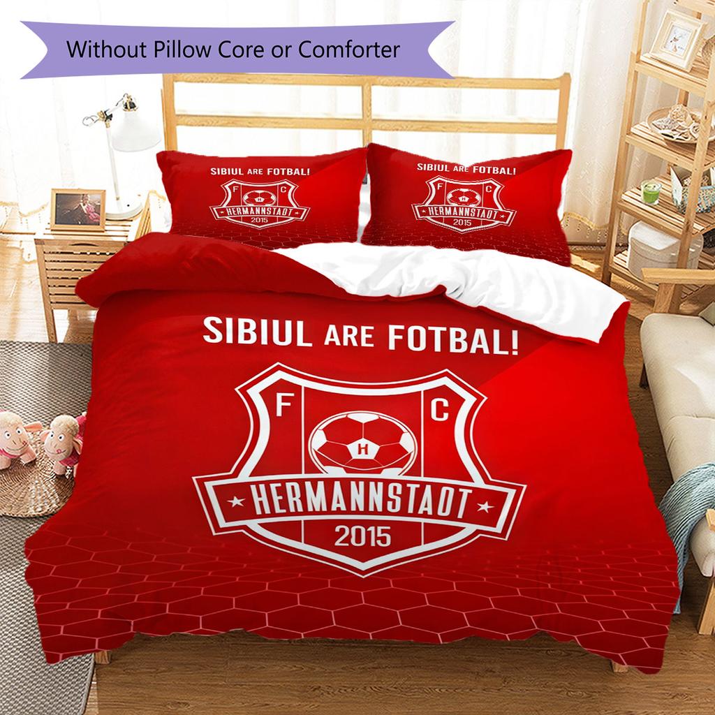 FC Hermannstadt Bedding Quilt Set Quilt Cover Pillowcase Home Decoration Birthday Gift (1 * duvet cover + 2 * pillowcase, without core)