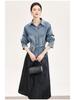 High-Quality Nanyou Retro Bleached Lace-Up Denim Shirt - Early Spring Long-Sleeved Top