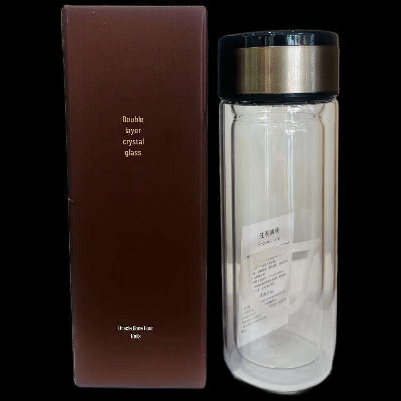 Oracle Bone Four Halls Double-Layer Borosilicate Glass Insulated Mug