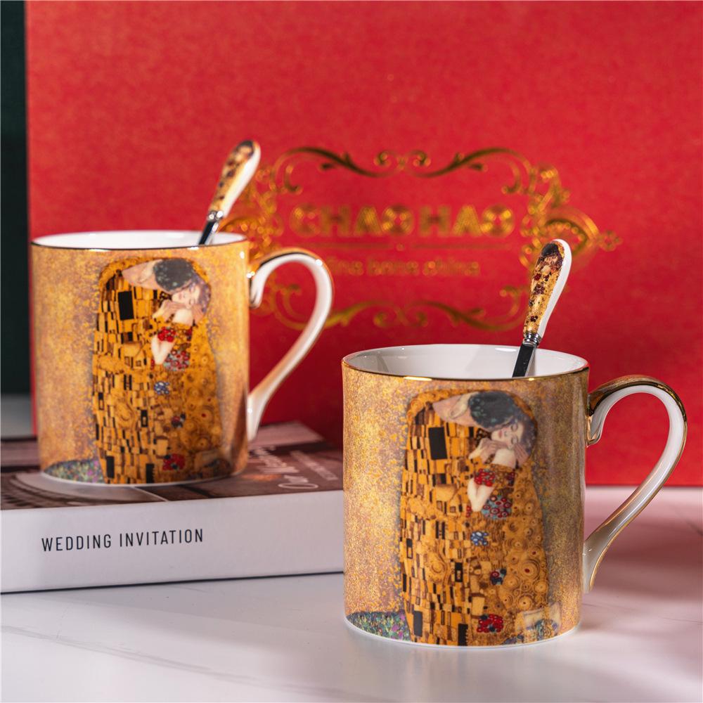 

Европейский Элегантный Набор из Костяного Фарфора для Пары - Подарочная Коробка для Кофе, Чая, Сока или Молока Gift Box Set