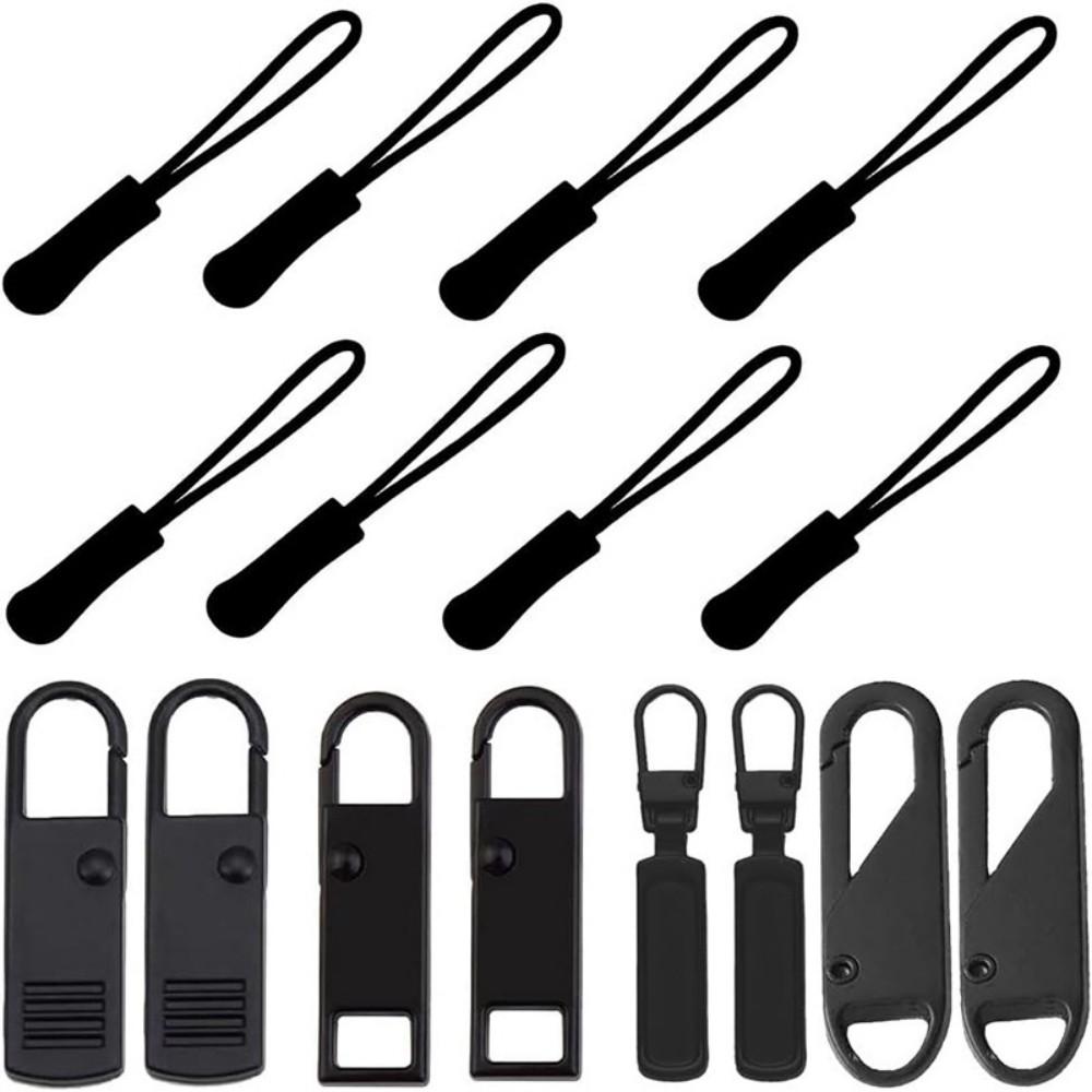 8 Replacement Metal Zippers & 8 Removable Zipper Pulls | Universal Sliders for Bags, Luggage, Shoes, Clothing | Repair Kit