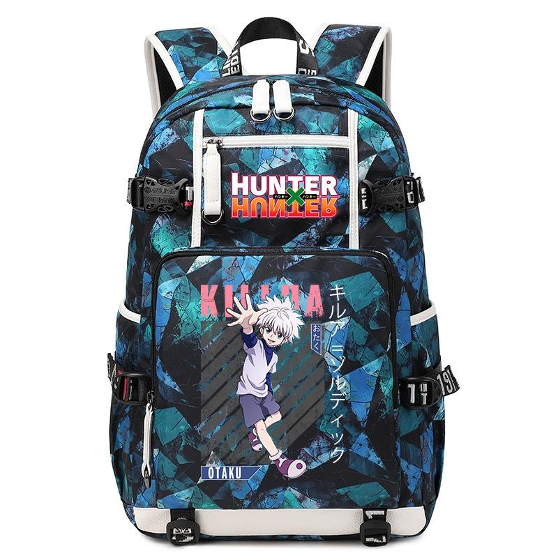 Hunter Anime School Bag Large Capacity Lightweight Student Backpack for Boys Girls Daily Use