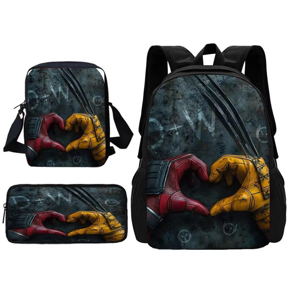 Deadpool Movie Child School Backpack With Shoulder Bag Pencil Bags School Bags for Boys Girls Best Gift
