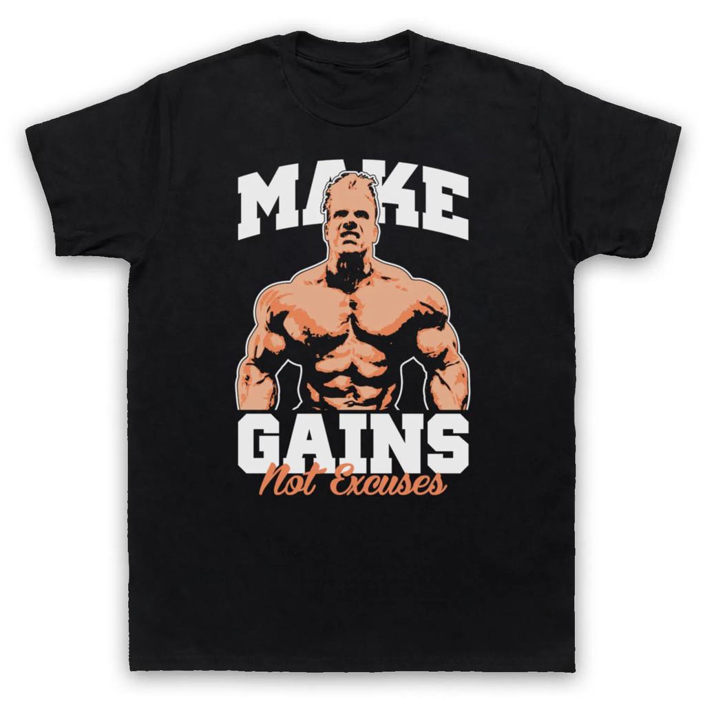 Make Gains Not Excuses Bodybuilding Gym Workout Slogan Unisexs Unisexs TShirt