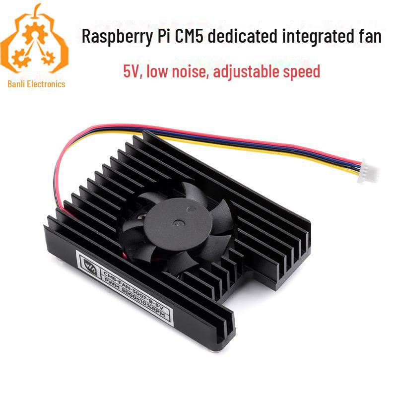 

Adjustable Speed Cooling Fan and Radiator Heat Sink for Raspberry Pi CM5 (5V 3007)