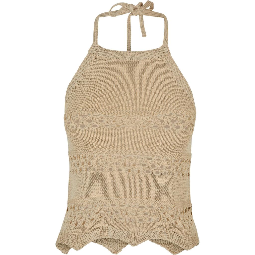 Urban Classics Womens/Ladies Knitted Crochet Halter Neck Short Top