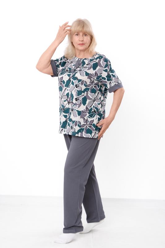 Women's Plus Size Pajama Set with Floral Print, Any season 8274-002 HC
