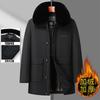 Men's Fleece Thickened Removable Sweater-neck Cotton-padded Coat Winter New Men's Clothing Medium and Old Business Casual Jacket