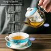 BORREY Flower Tea Pot Ceramic Teacup Saucer Heat Resistant Glass Teapot Filter Porcelain Office Coffee Cup Mug Afternoon Tea Set