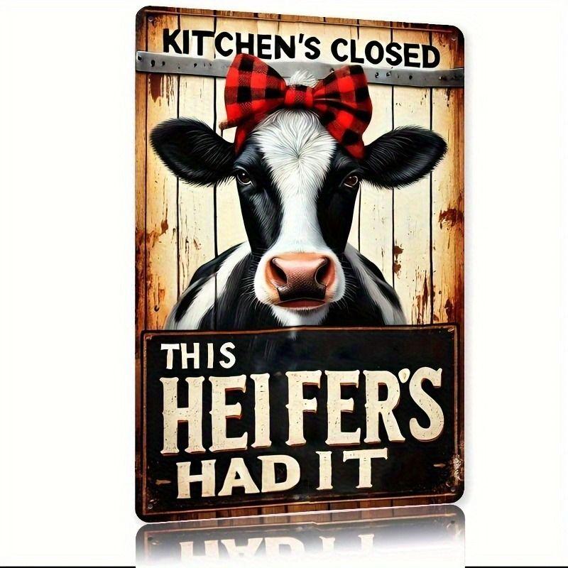 Retro Metal Animal Wall Art for Home Kitchen Farm Cafe Garden