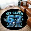 1pc Six Seven Round Chair mat office Area Rug - Non-Slip, Floor Mat for Office, Bedroom, and Indoor Decor p127166