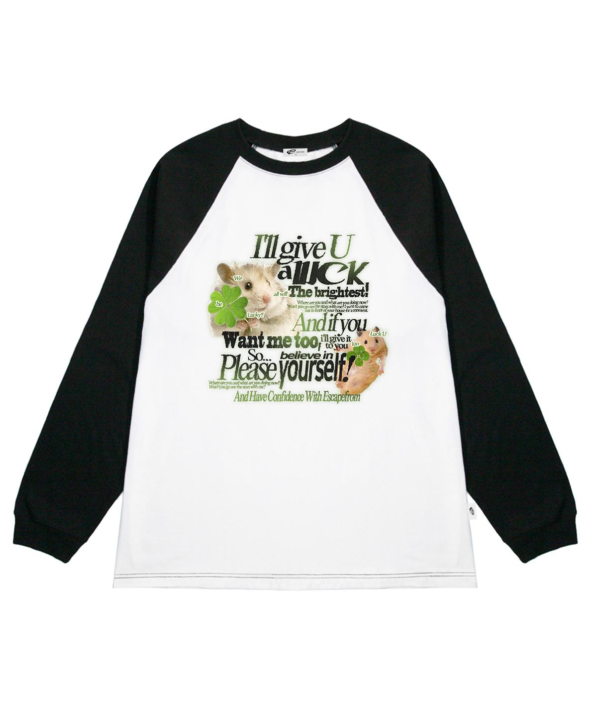 Escape From Green Lucky Hamster Print Long Sleeve Black L