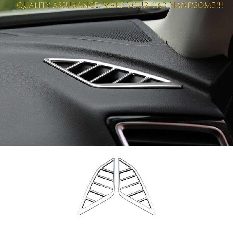 For Mazda 3 Axela 2014-2018 Matte Silver Dash L&R AC Air Outlet Vent Trim 2PCS