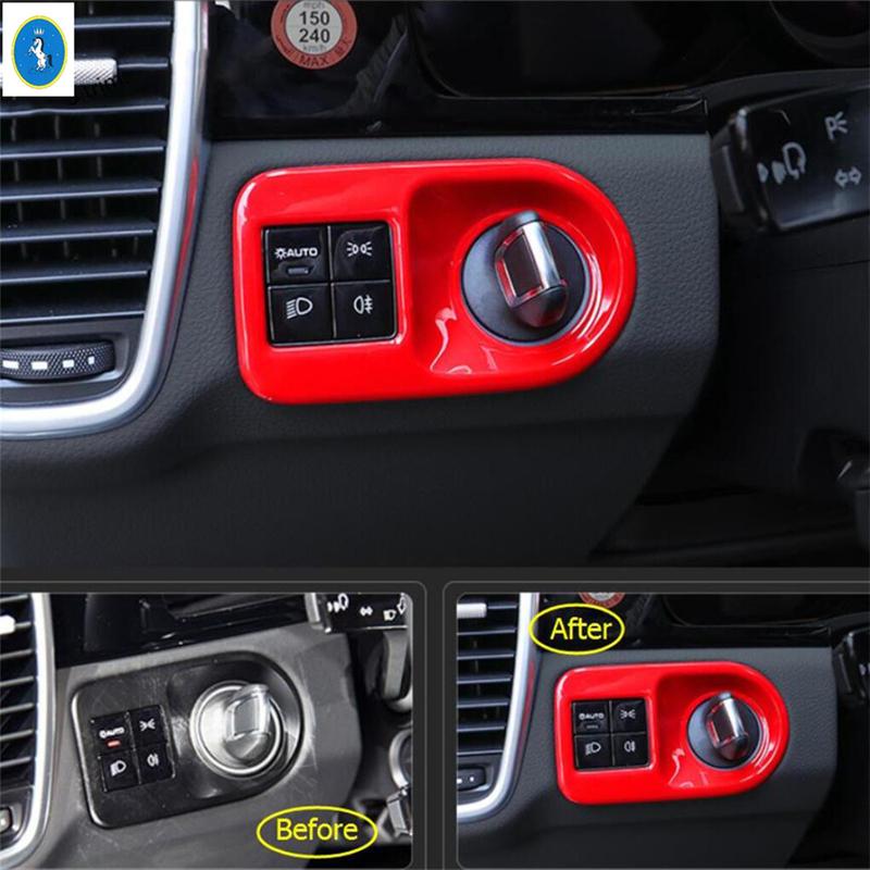Dashboard Air AC / Lift Button / Cup Holder / Lights Control Panel Cover Trim For Porsche Cayenne 2018 -  Red Accessories