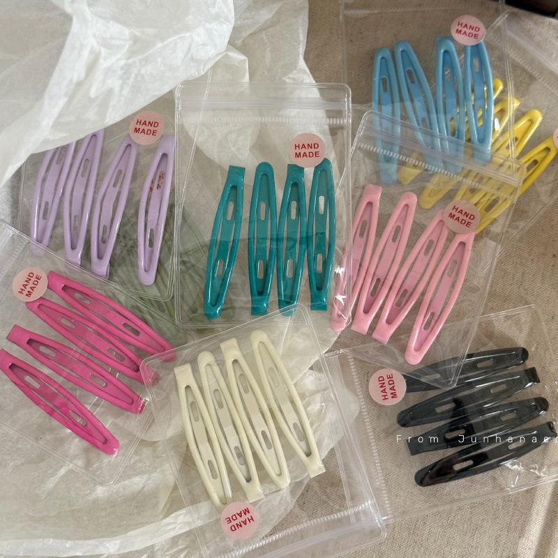 Cute Oil Drop Pea BB Clip Set Broken Hair Bangs Clip Basic Face Wash Makeup Hairpin Edge Clip Hair Accessories
