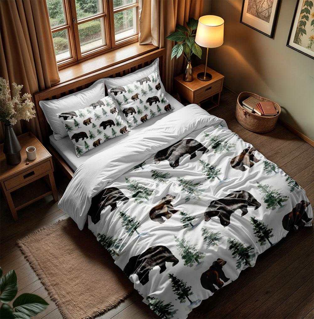 

Комплект пододеяльника в клетку буффало с медведями размера кинг, квин, дабл, фулл, твин, одинарный 135x200cm