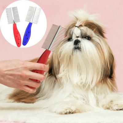 Stainless Steel Pet Hair Comb Easy Cleaning Hair Removal Hair Trimmer Massage Two-sided Pet Grooming Brush Dog Cleaning