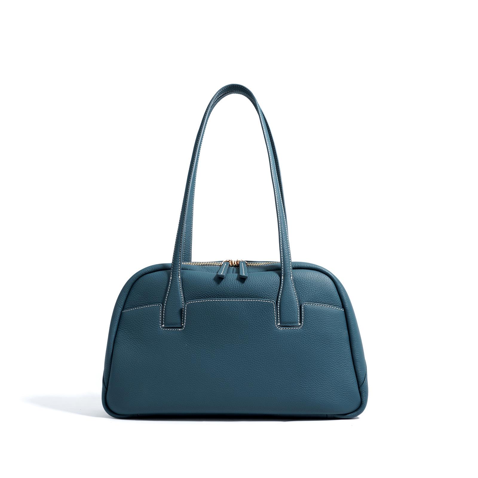 

Женская большая сумка-тоут и на плечо из натуральной кожи - Модная сумка-боулинг (2025)