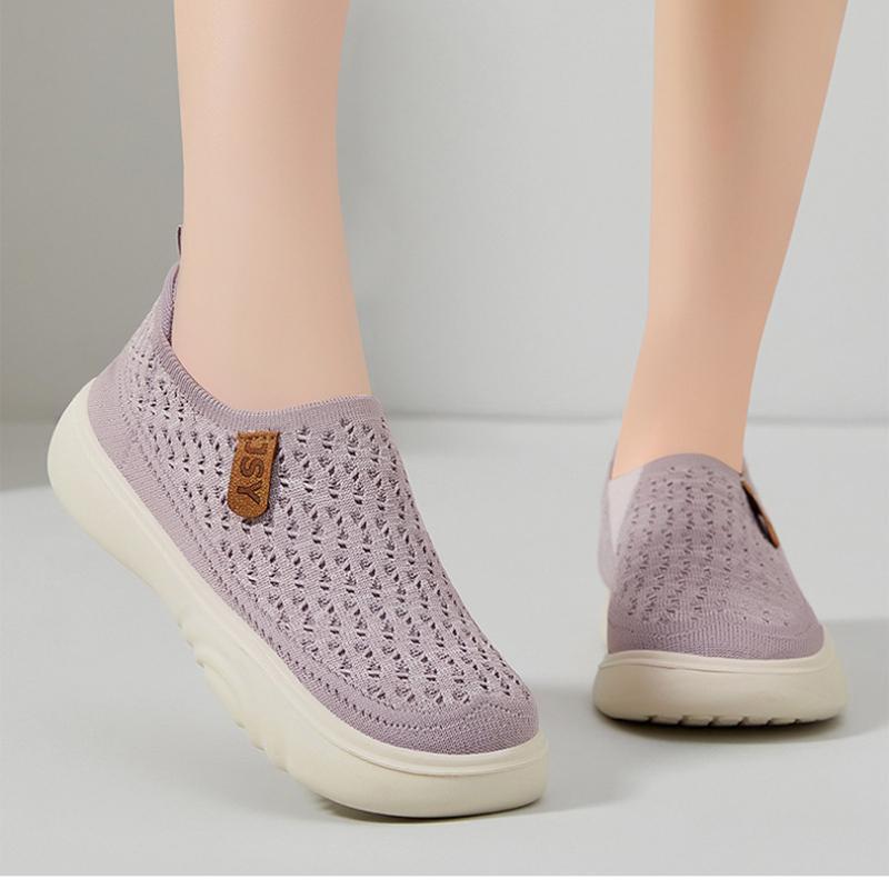 Zapatos de mujer de primavera nuevos con tejido volador, transpirables, para pies no apestosos, zapatos casuales, zapatillas de suela suave, zapatos de mujer de malla transpirable