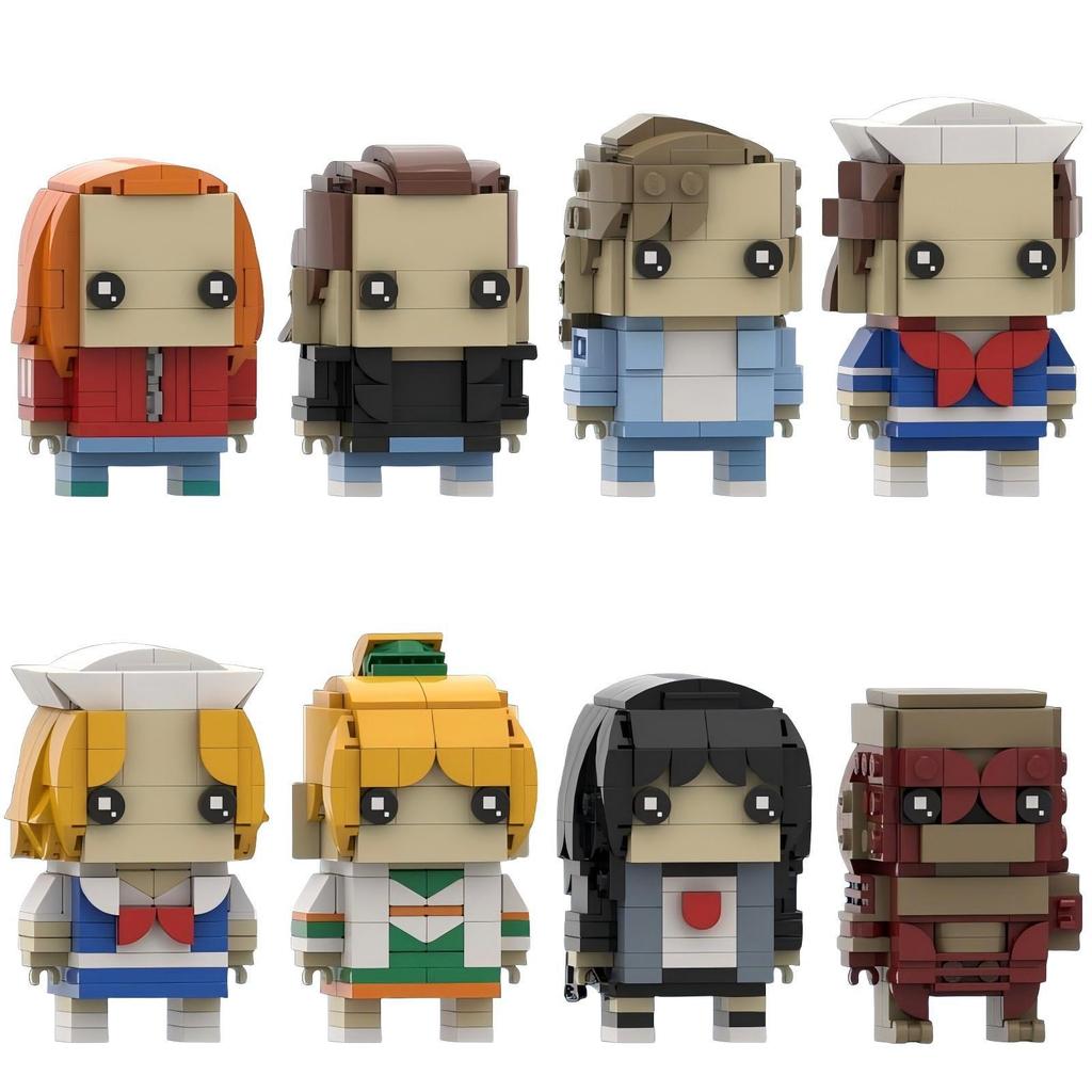 Small Particle Stranger Things Film And Television Characters Square Head Boy Compatible Toy Ornament Model