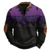 Men's Print Western Pullover Sweatshirt Pattern Long Sleeve Top