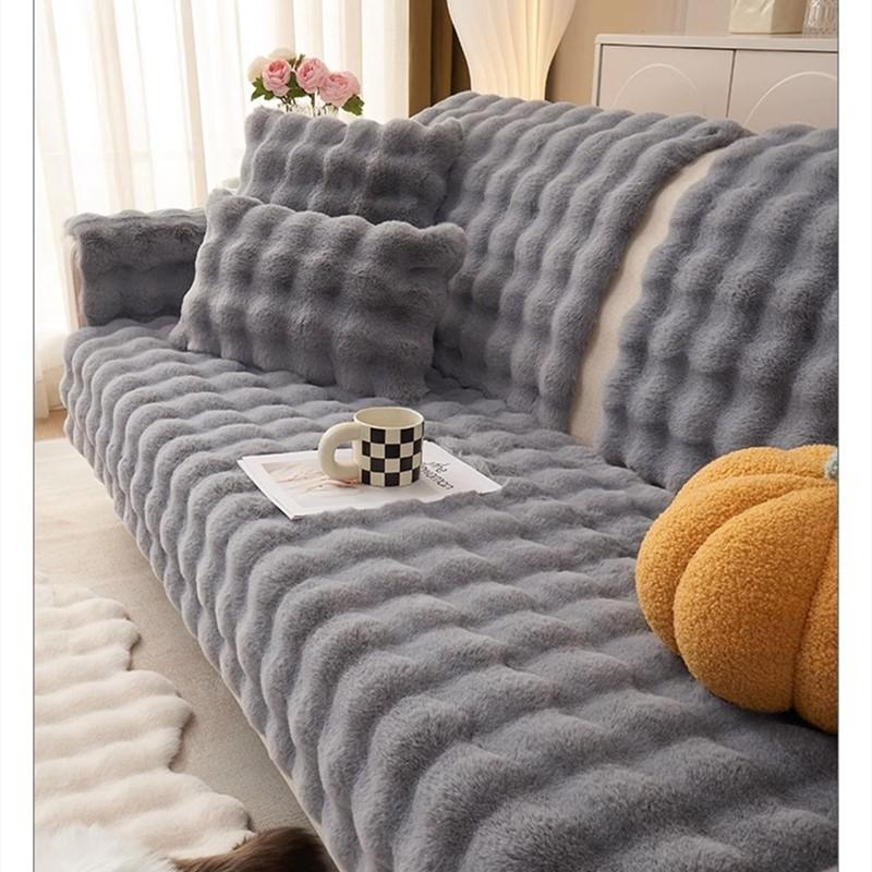 Non-slip Sofa Towel Dog Pet Sofa Cushion Winter Thicken Plush Corner Sofa Cover Sectional Chaise Longue Couch Mat Multi-size