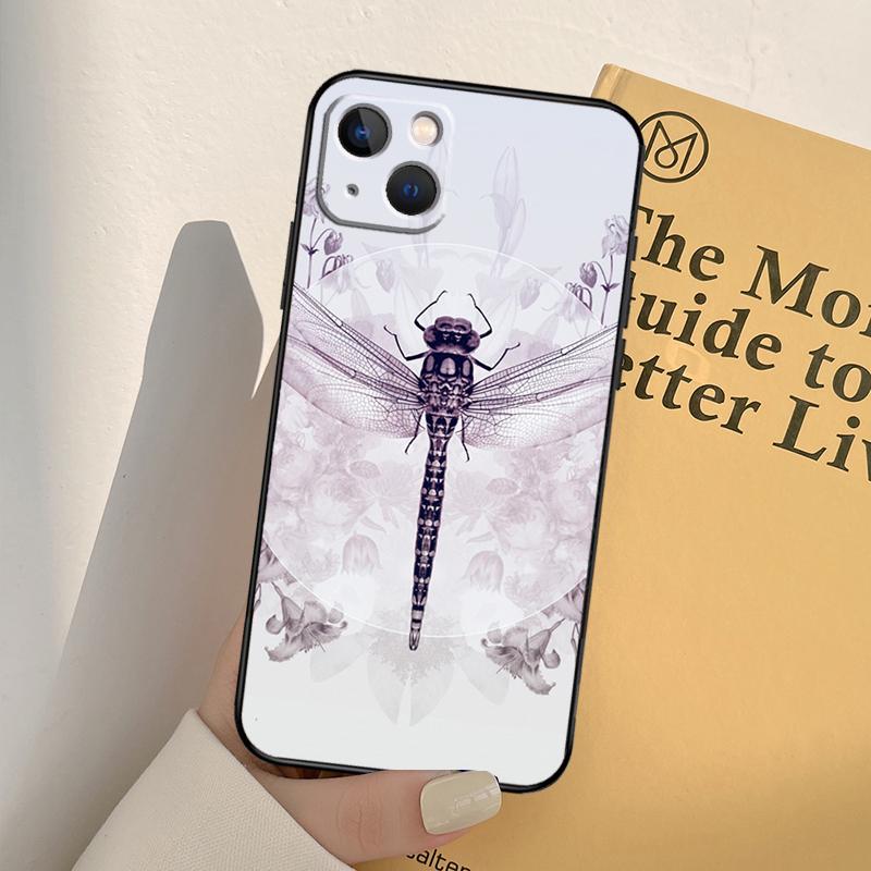 Luxury Dragonfly Phone Case For iPhone 17 16 14 13 12 11 15 Pro Max Mini XR 16e 15 16 Plus 17 Air Full Cover