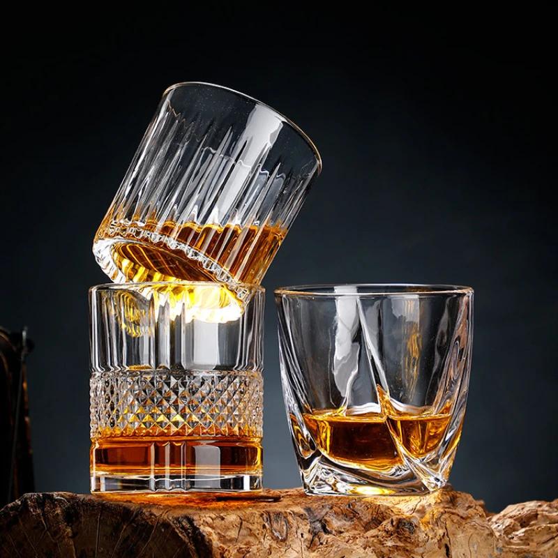 European Whiskey Glass for Home Beer Glass Old Fashioned Rocks Glasses Tumblers Glassware for Cocktail Scotch Gin Voldka Brandy