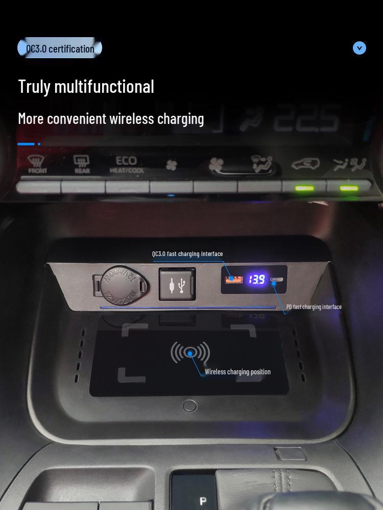 Bezprzewodowa Szybka Ładowarka TYPE-C do Toyota RAV4/Highlander z Przełącznikiem (2020-2023)