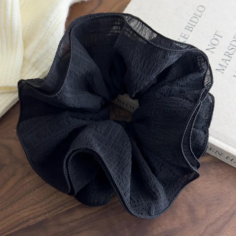 

Весенние однотонные оборки большие резинки для волос повязки на голову для женщин девушек милые резинки для волос резинки модные аксессуары