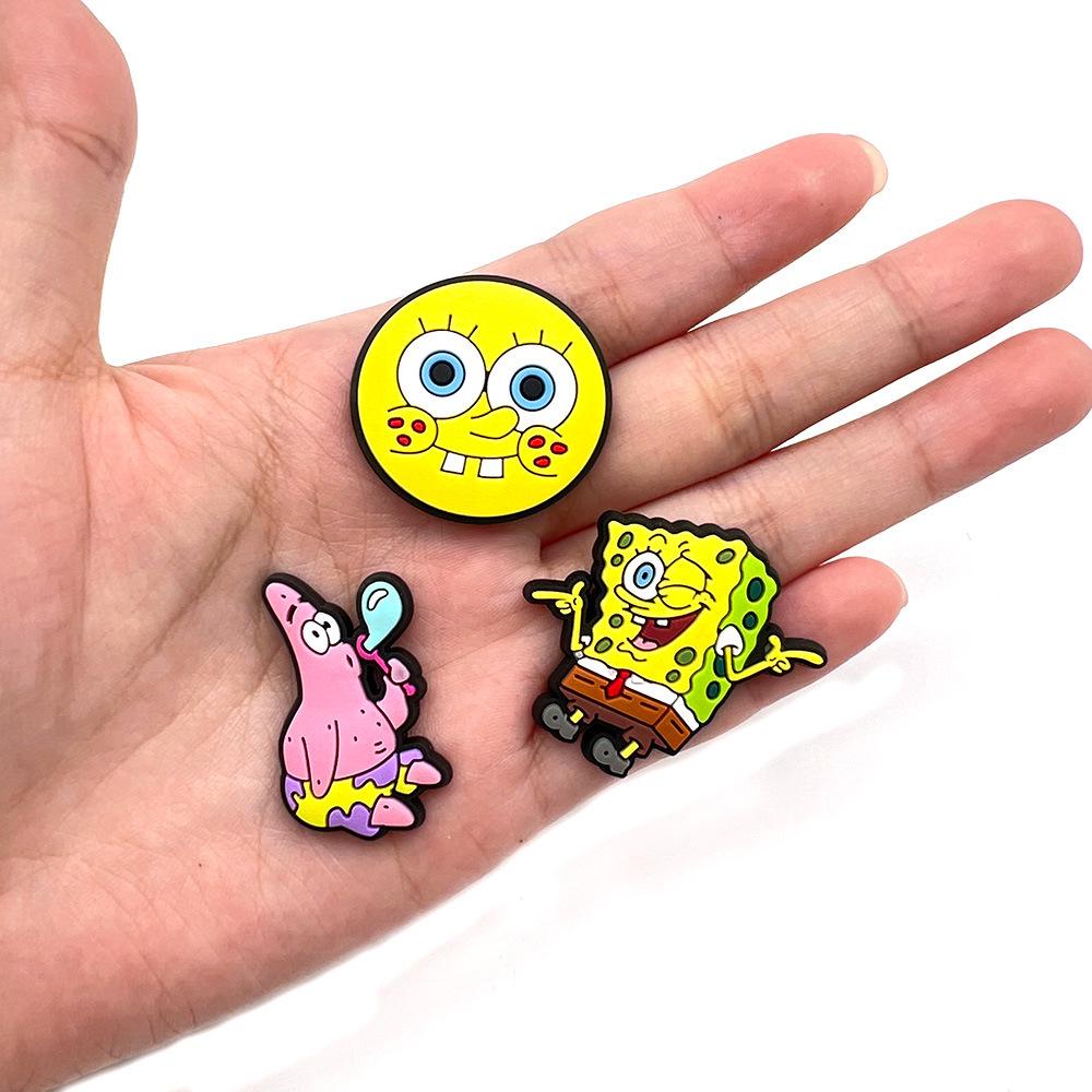 SpongeBob Shoe Charms: Soft PVC Rubber Decorations for Crocs & DIY Garden Shoes