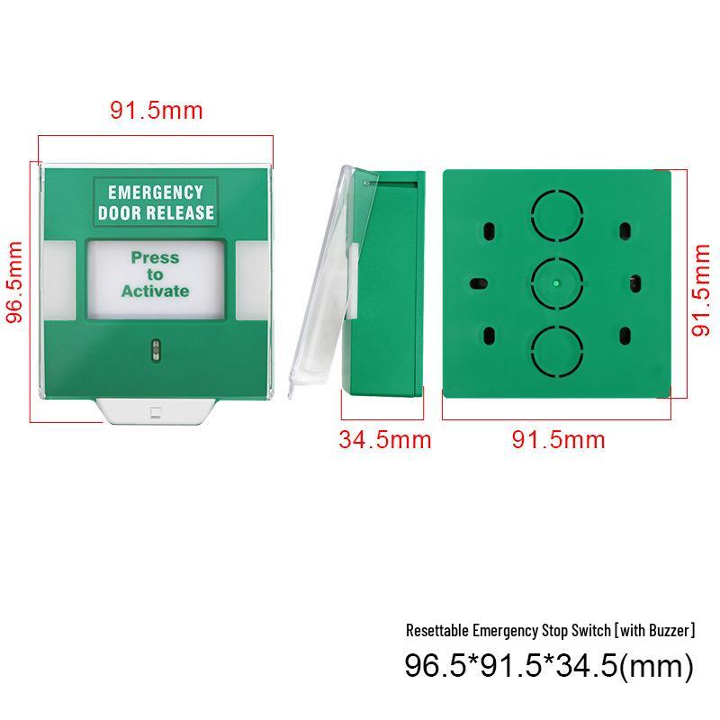 Emergency Exit Door Release Button - 86 Type Alarm, Break Glass To Open
