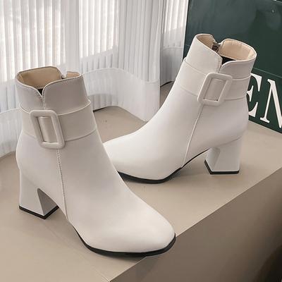 Herbst Winter Damen Chelsea Stiefeletten Hohe Absätze Mode Party Sexy Klobige Pumps Lässige Damenschuhe Reißverschlussstiefel