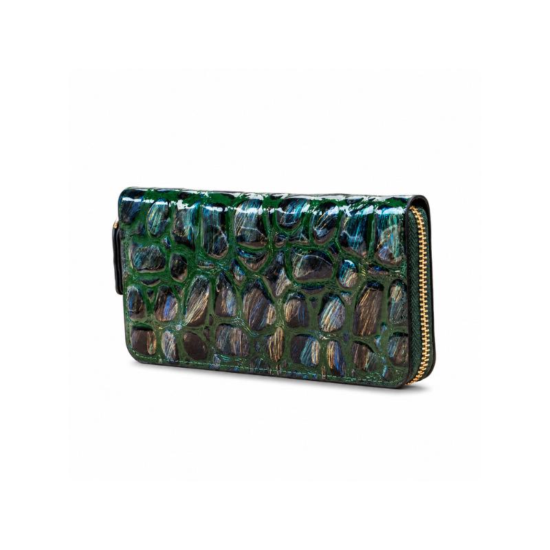 Crocodile Pattern Women's Wallet: Elegant Clutch with Multi-card Slots, Phone Holder, Coin Purse, and Evening Bag