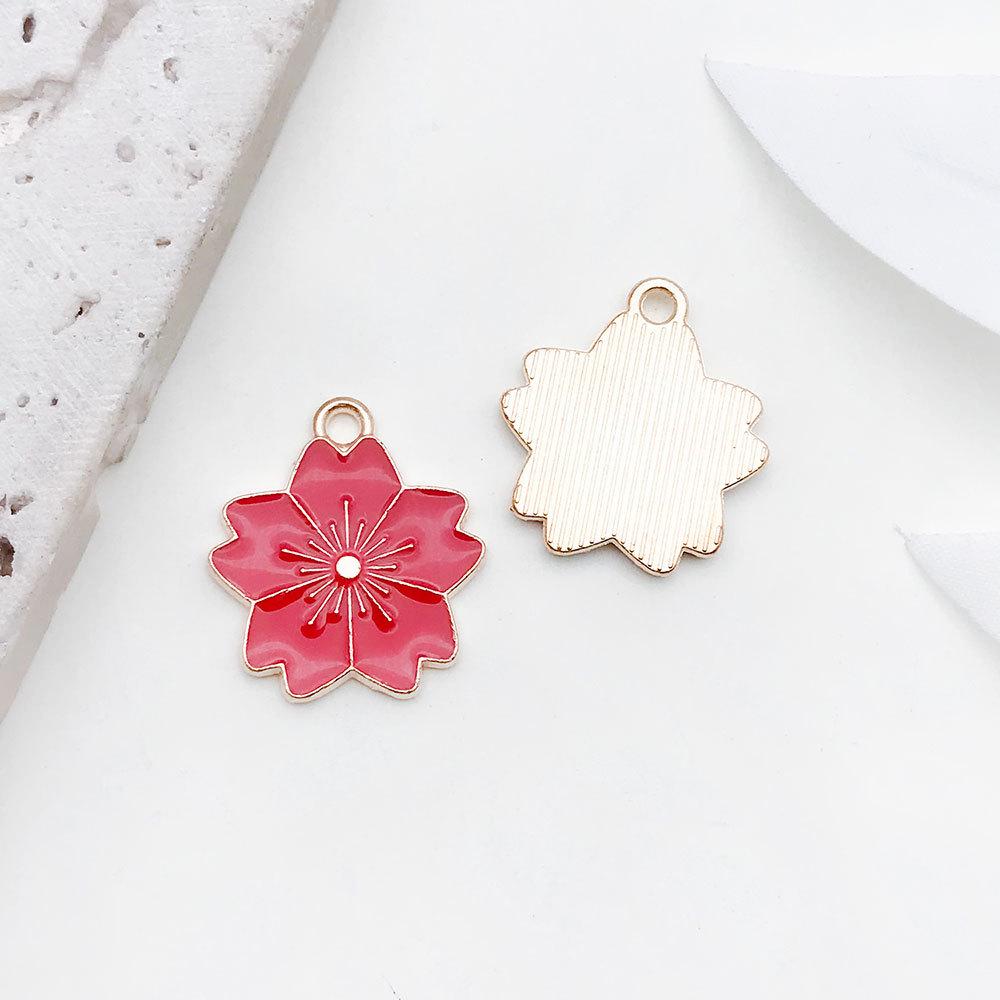 Red Cherry Blossom Oil Drop Keychain & Earrings Set: DIY Jewelry & Hair Accessories