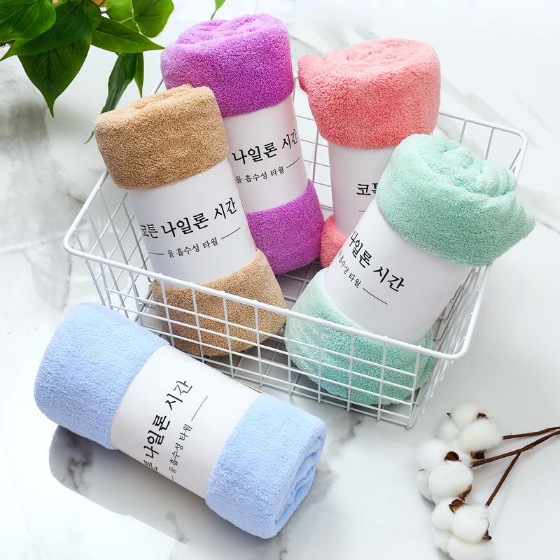 Towels with High Good Density Coral Velvet Cut Edge Beauty Makeup Remover Gift Plush Moisture-wicking Microfiber Towel Bath Towel