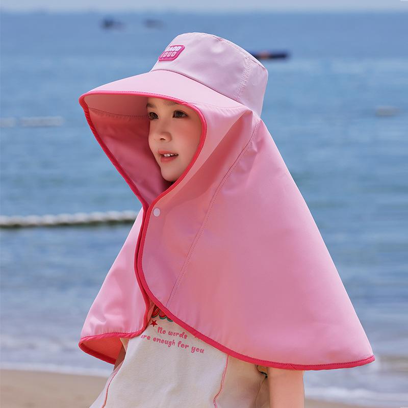 

Children s hats summer boys and girls sunscreen hats outdoor eaves breathable sun hat extended shawl neck bucket hat