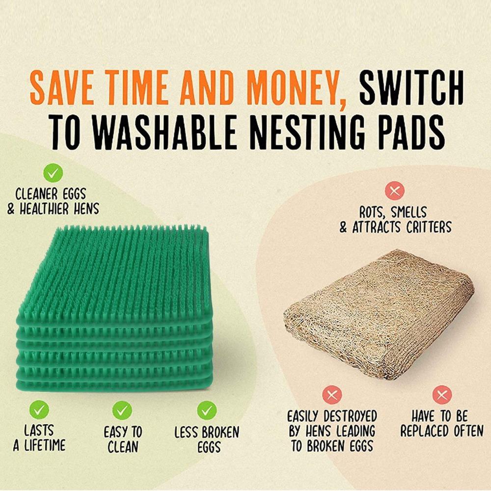 6pcs PE Chicken Nesting Box Pads Breathable Chicken Bedding Pads Nest Box Liners Chicken Coop