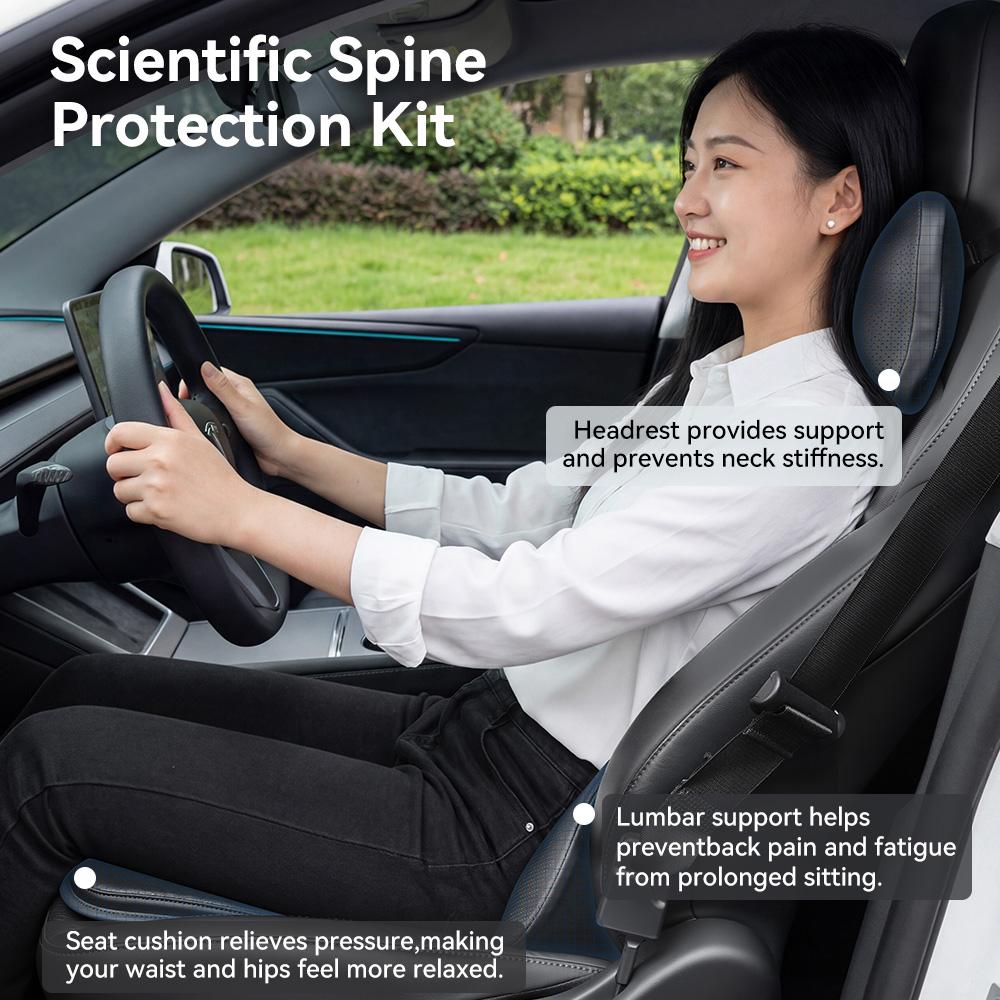 YZ for Tesla Travel Neck Pillow Model Y YL 3 Highland Headrest Lumbar Support Breathable Memory Foam Cushion Juniper Accessory