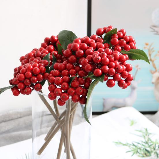 10 Inch Artificial Berry Picks Faux Blue/Red/Orange Berries Stem Farmhouse Rustic Fake Fruit Branch for Wedding Party Home Decor
