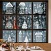 9Pcs/Set Christmas Stickers Self-adhesive Glass Film Snowman Elk Santa Claus Xmas Tree Patterns Removable