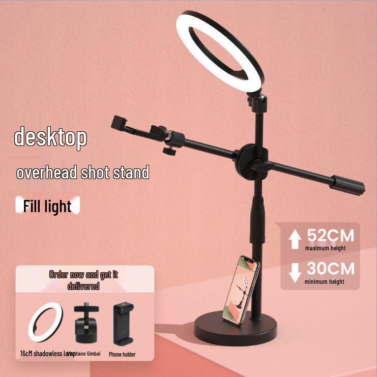 Multifunctional Mobile Phone Holder with Fill Light for Live Streaming & Video Shooting