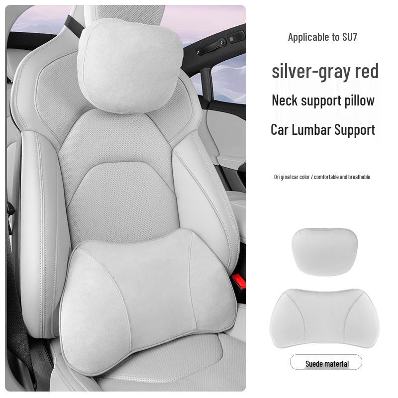 Xiaomi SU7/Ultra/YU7 Magnetyczny Zagłówek Podparcie Szyi i Lędźwi Skórzana Poduszka