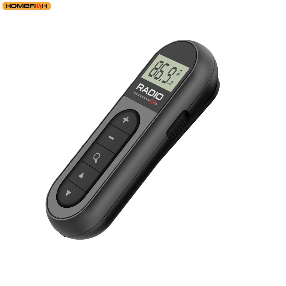 [Mini Tragbares FM-Radio] Wiederaufladbares Mini Tragbares FM-Radio mit Clip - Geeignet für Besprechungen, Touren - Kommt mit Kopfhörern