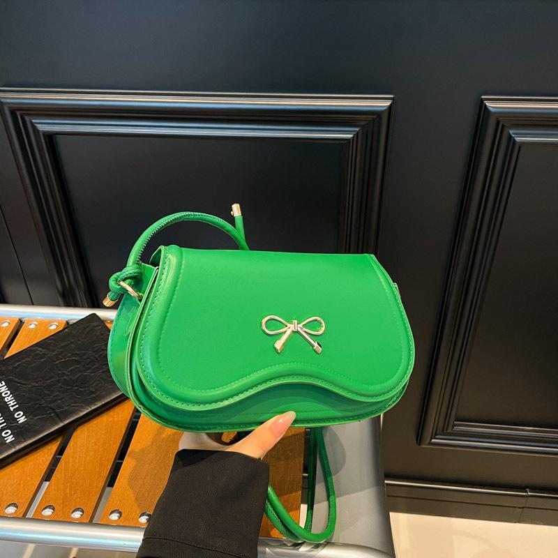 Trend Early Spring Fashion Solid Color Design Foreign Style Korean Version Bow Casual 2025 New Crossbody Portable Small Square Bag