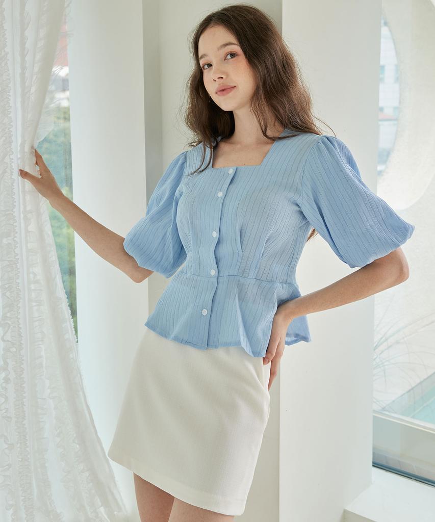 Bye Bye Seop A-Line Mini Skirt Ivory [T42]