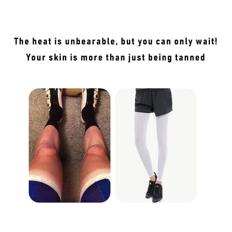 Summer Comfortable Leg Guard Solid Color Breathable Ice Silk Leg Cover Fishing Leg Sleeve Anti-UV Cool Outdoor Sports Leggings