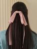 Sorry, Too Much Love Long Tail Ribbon Hair Barrette_Pink