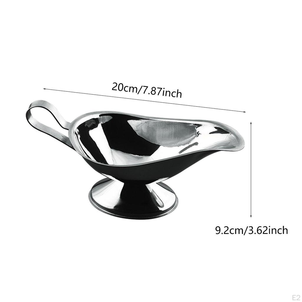 10oz Stainless Steel Sauce Boat for Gravy And Dressings with Handle