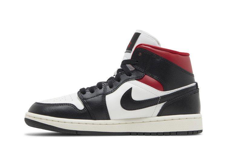 Women's Sneakers Jordan 1 Mid Gym Red Panda (Women's) Black/Gym Red-Sail